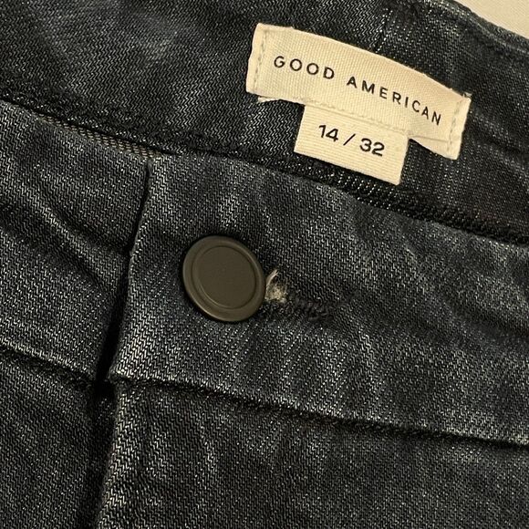 ~ NEW! Good American 14/32 Good Legs Flare 14 Dark Wash Blue Boho w/tags XL Navy - Picture 6 of 15